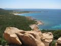 Panoramski pogled na obalo skrajnega juga Korzike